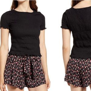 Cotton emporium smocked black tshirt